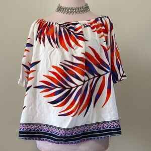 Lascana for Venus flowy sleeve tropical print blouse in size large